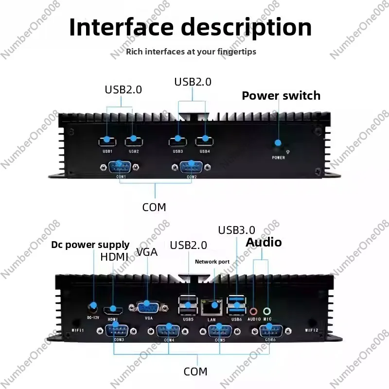 12th Gen Core I5/i7 Dual LAN D - Fanless Industrial Pc Rs485 Core I7 ulasan dan harga